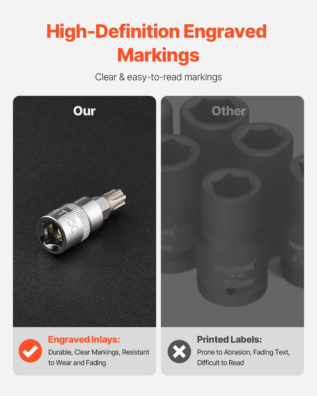 Torx galvučių ir antgalių rinkinys VEVOR 13PCS 13T, 13 dalių (T8–T60)