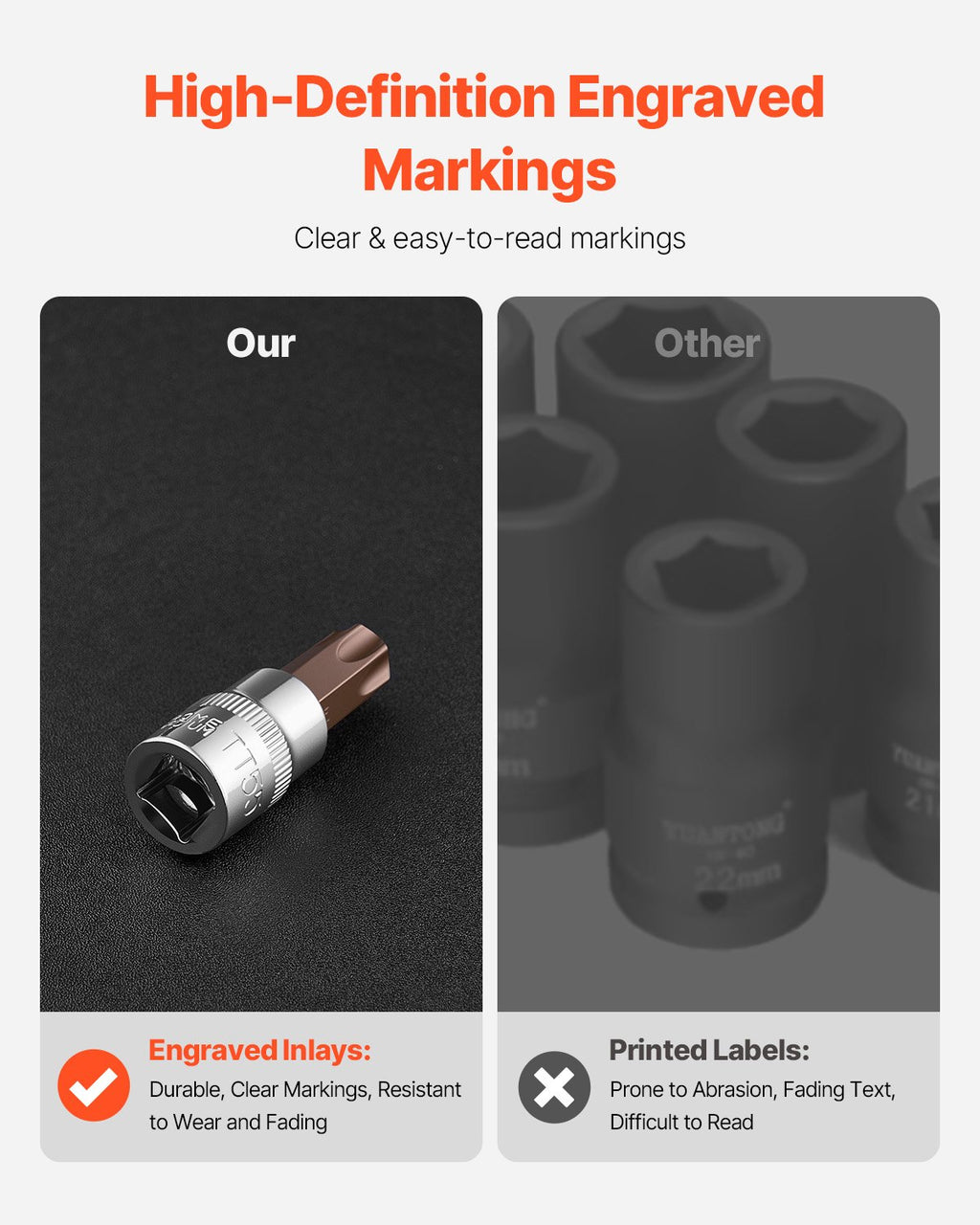 Torx galvučių ir antgalių rinkinys VEVOR 34PCS 34T, 34 dalių