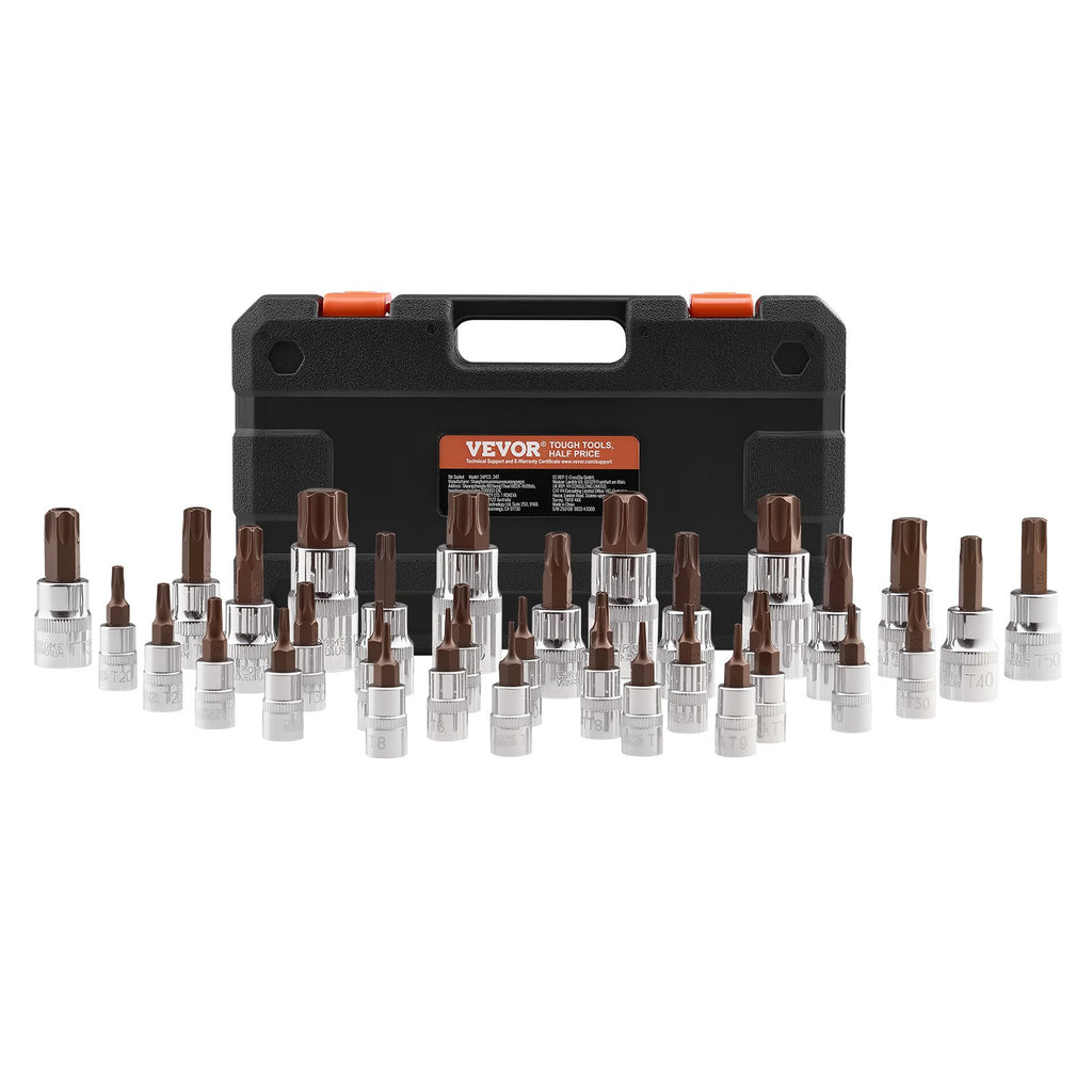 Torx galvučių ir antgalių rinkinys VEVOR 34PCS 34T, 34 dalių