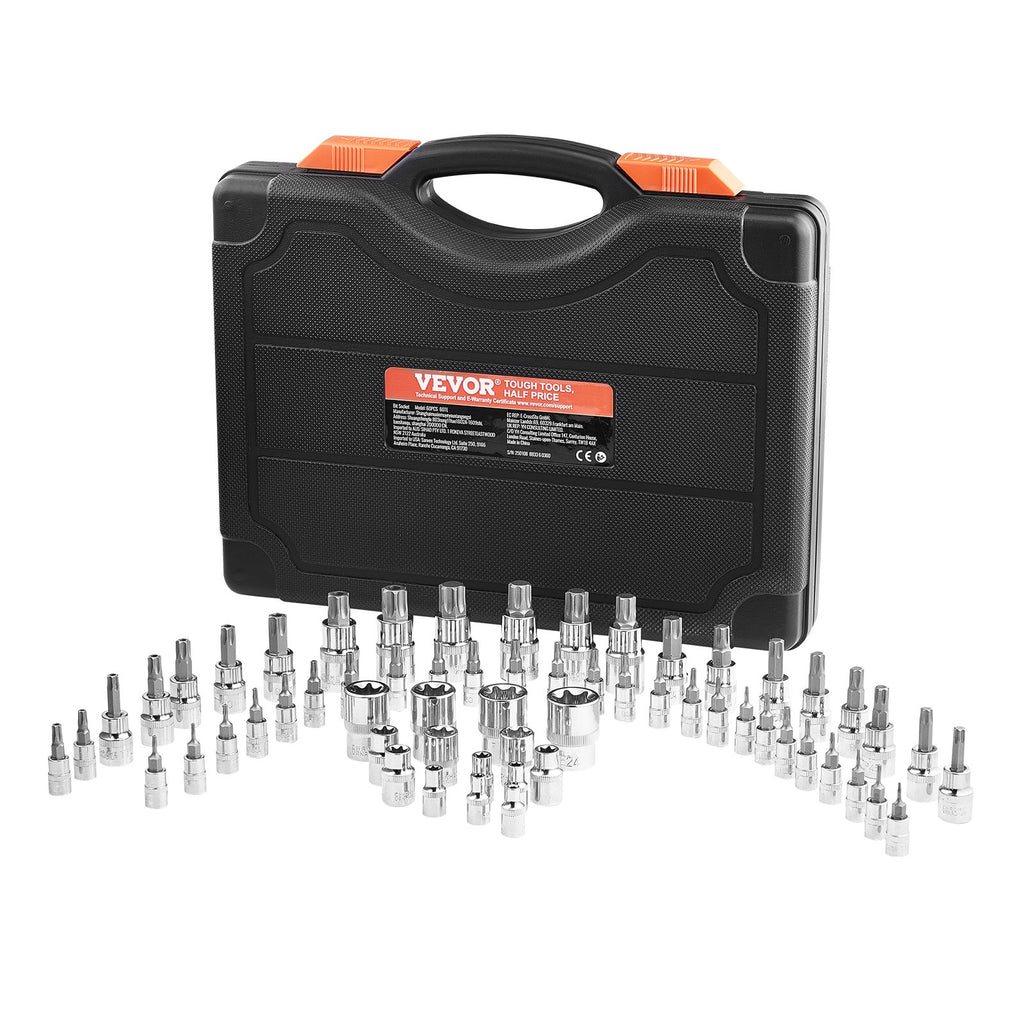 Torx galvučių ir antgalių rinkinys VEVOR 60TE, 60 dalių