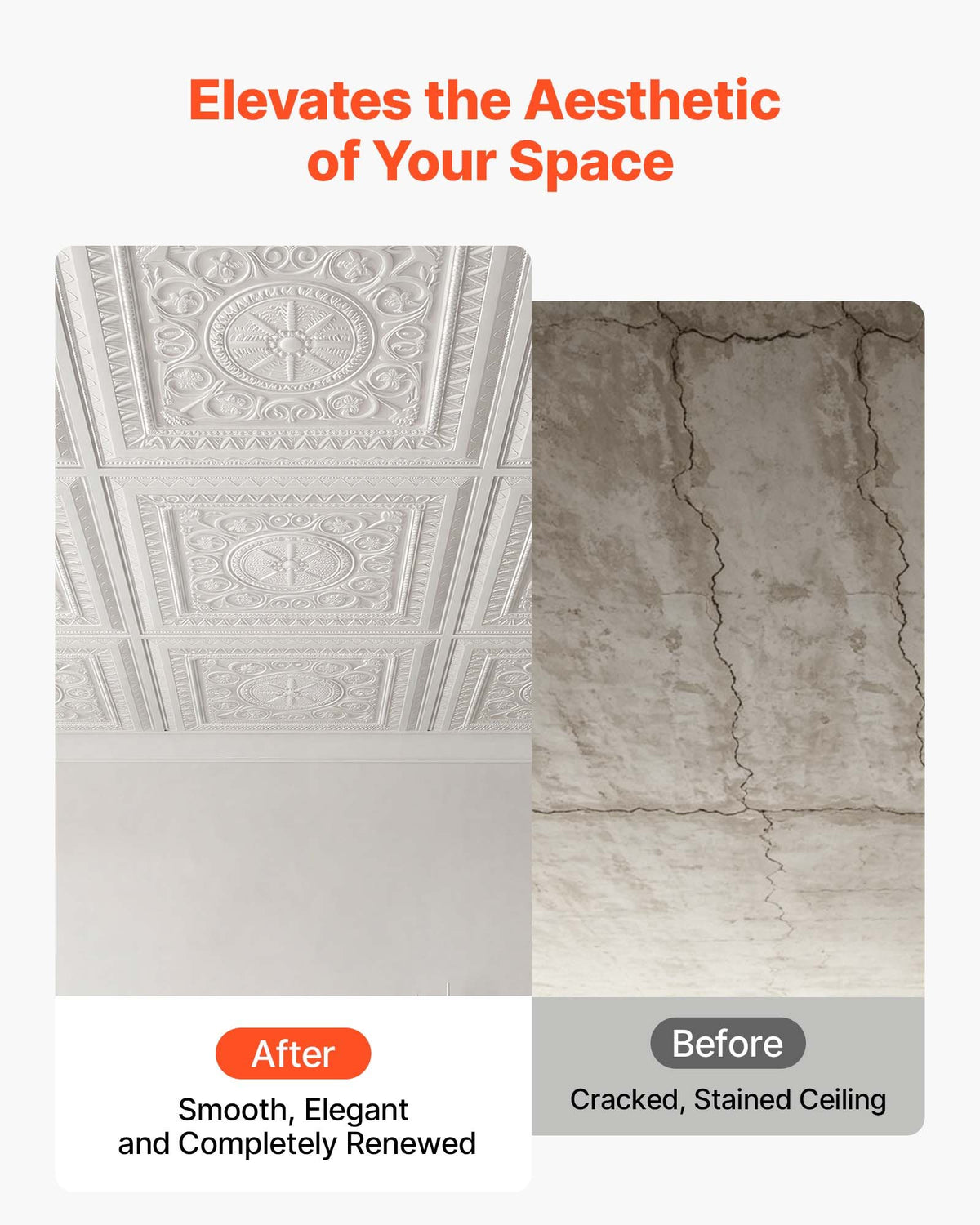 Lubų plytelės VEVOR ST-035, 605x605 mm