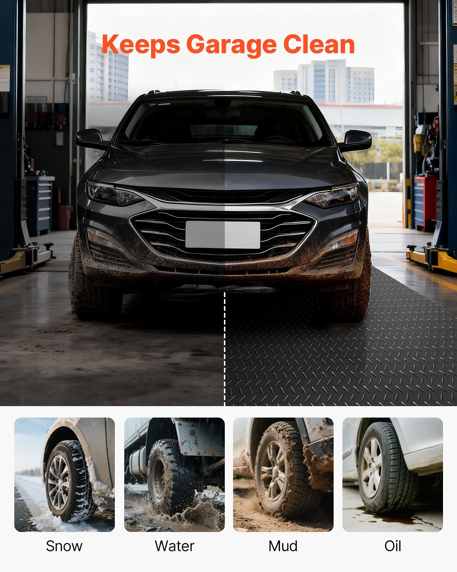 Garažo grindų danga VEVOR ZLCK-A4, 1,2 x 2,13 m