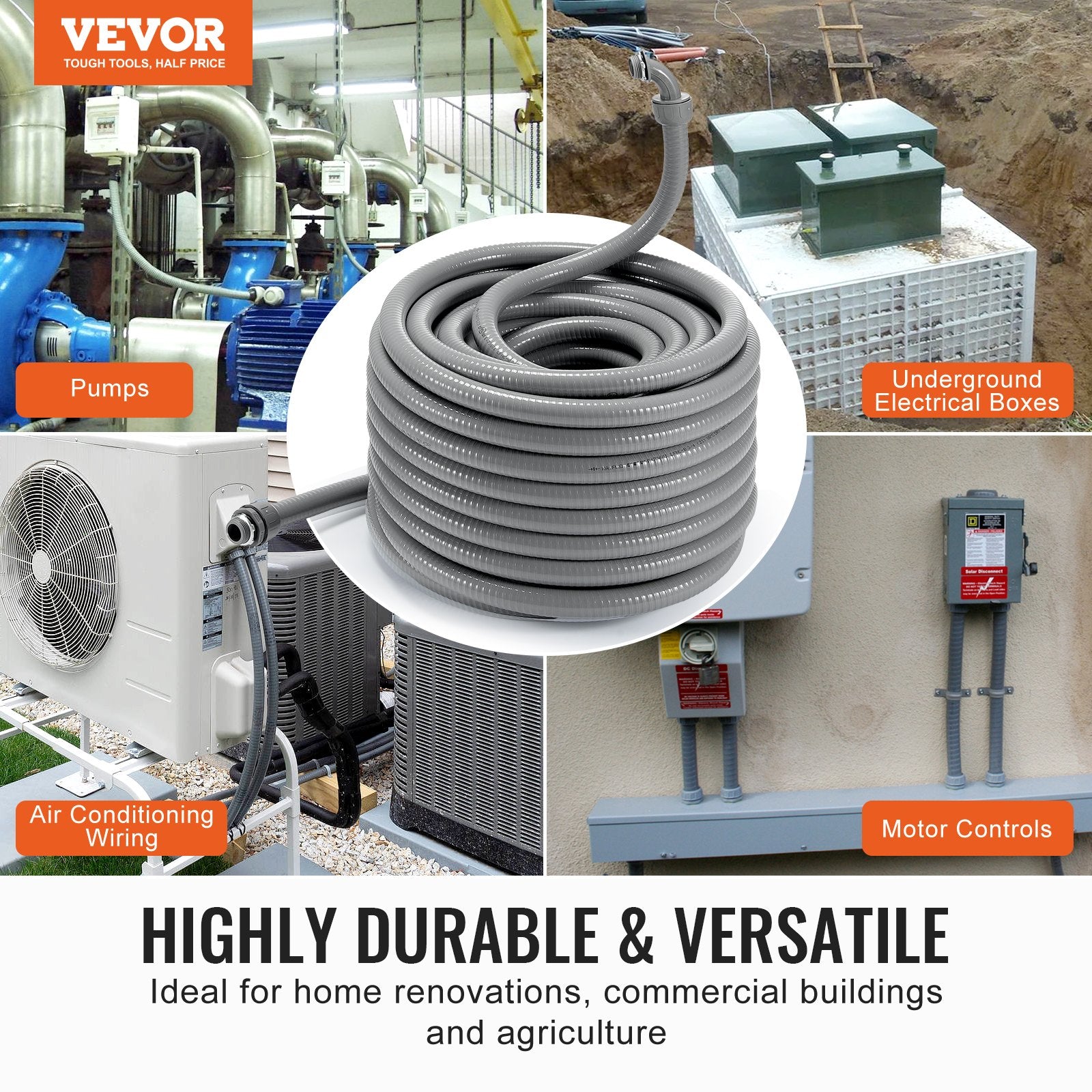 Lankstus PVC vamzdis elektros instaliacijai VEVOR PLFNCB-3/4, 19,1 mm