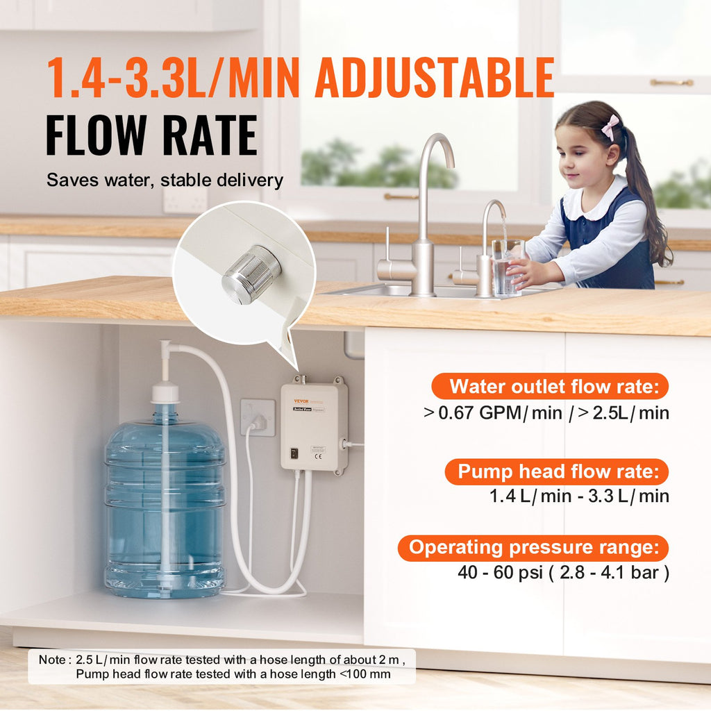 Vandens pompos sistema VEVOR 18,9 l talpoms, 2,5 l/min