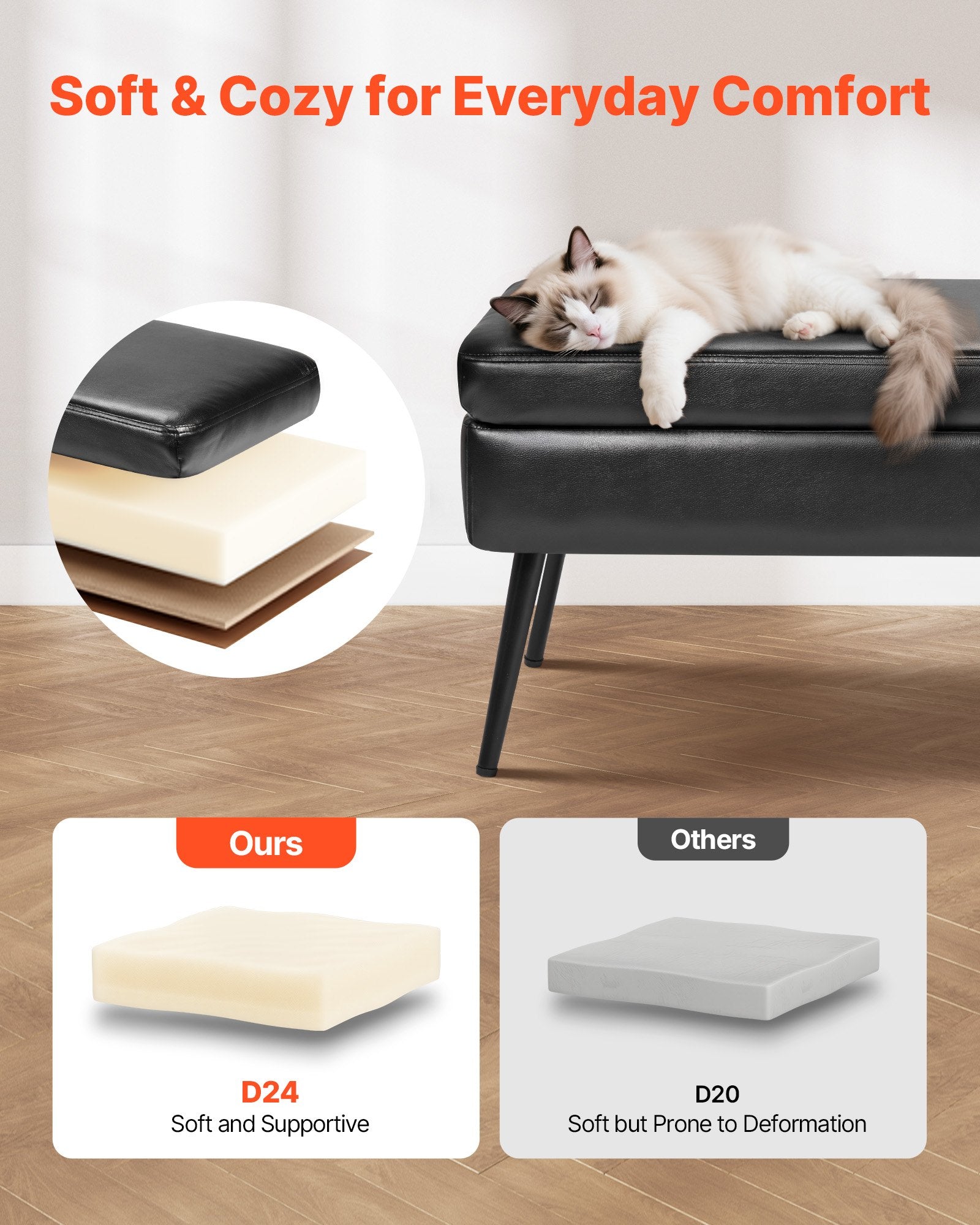 Suoliukas su daiktadėže VEVOR CWD0115CA-KD-BLACK, 120 cm ilgio