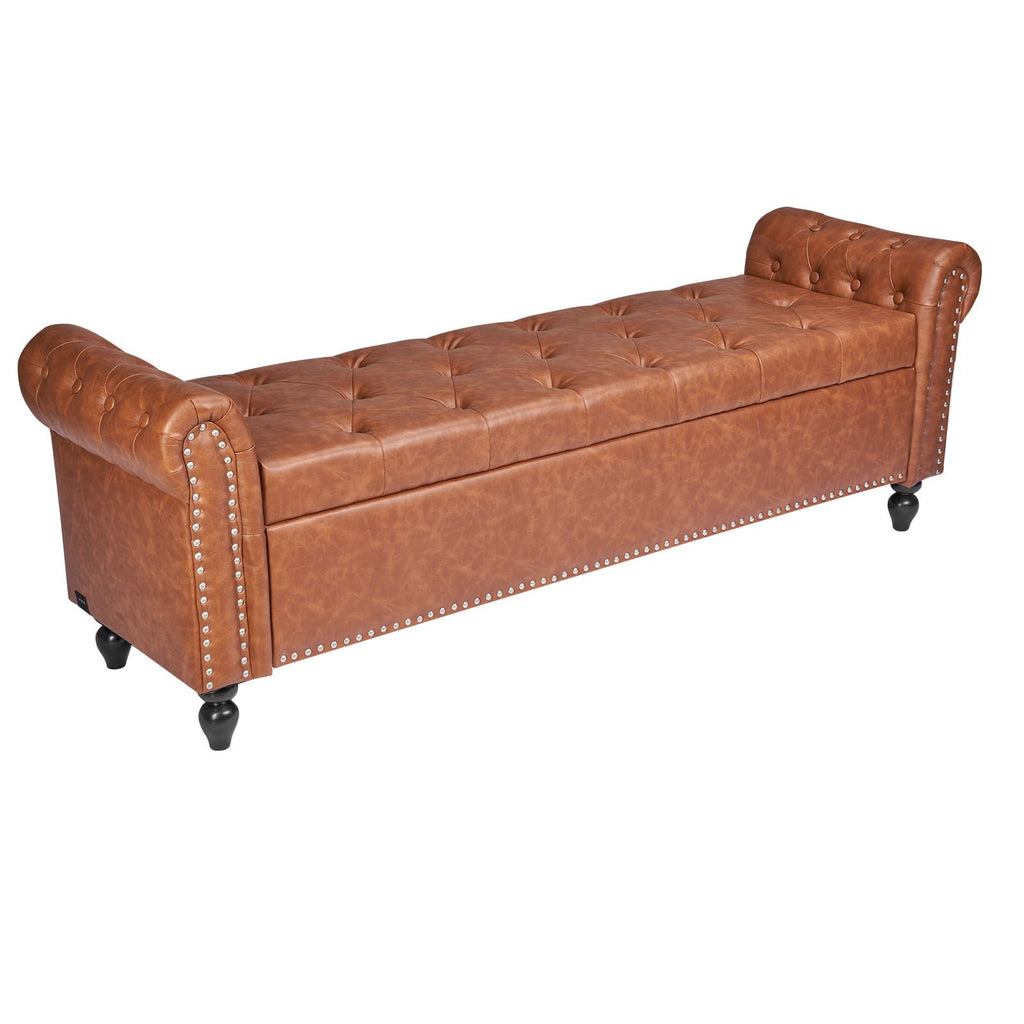 Suoliukas su daiktadėže VEVOR CWD0112CA-KD-BROWN, 166 cm ilgio