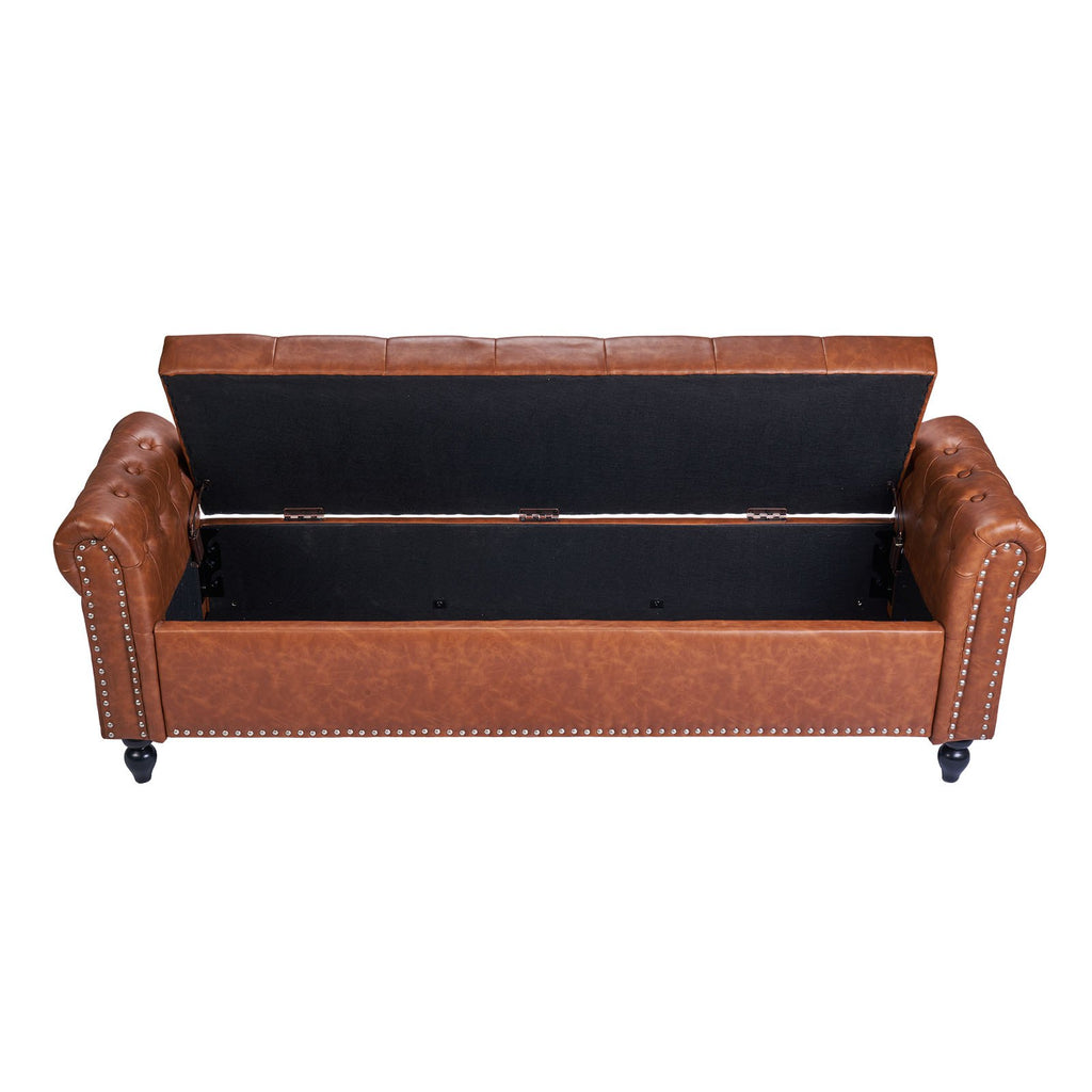 Suoliukas su daiktadėže VEVOR CWD0112CA-KD-BROWN, 166 cm ilgio