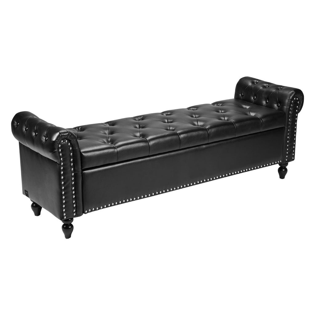 Minkštasuolis su daiktadėže VEVOR CWD0112CA-KD-BLACK, 166 cm ilgio