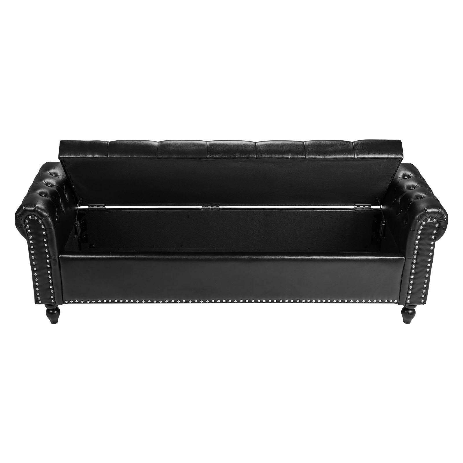 Minkštasuolis su daiktadėže VEVOR CWD0112CA-KD-BLACK, 166 cm ilgio