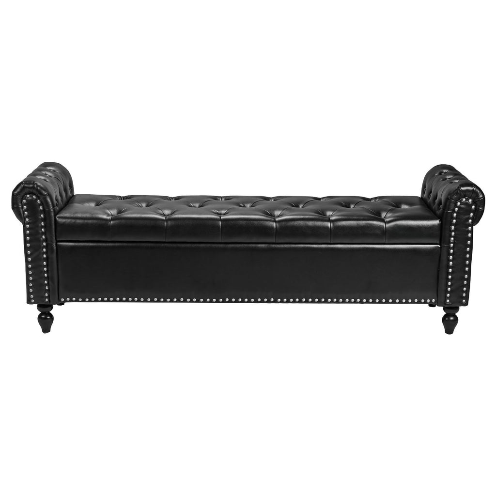 Minkštasuolis su daiktadėže VEVOR CWD0112CA-KD-BLACK, 166 cm ilgio