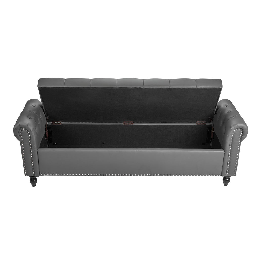 Minkštasuolis su daiktadėže VEVOR CWD0112CA-KD-GRAY, 166 cm ilgio