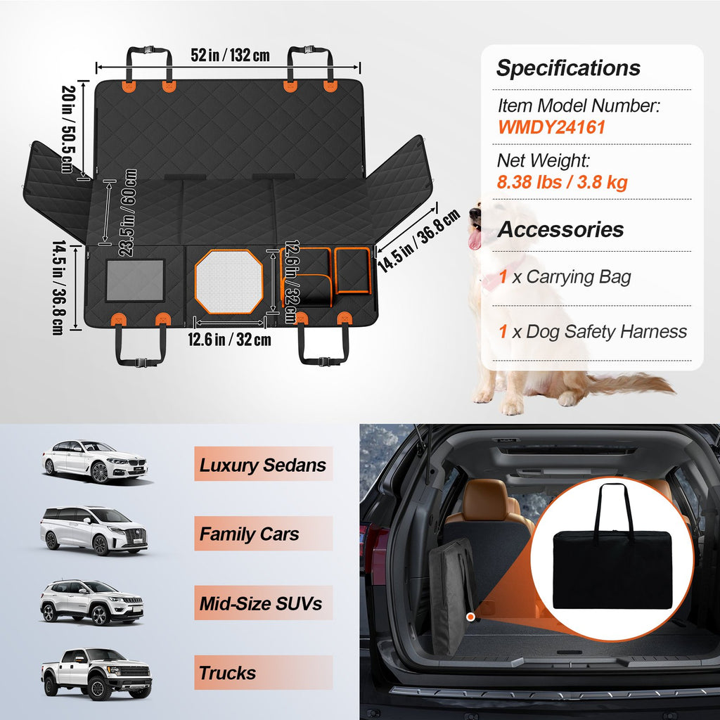 Šuns automobilio sėdynės uždangalas VEVOR WMDY24161, 131 x 60 cm