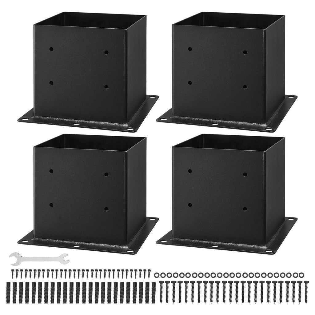 Tvoros stulpo pagrindas VEVOR QB-4in-4, 92x92 mm, 4 vnt.