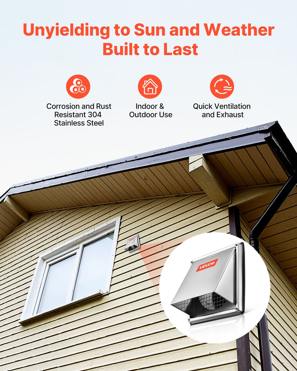 Išorinės ventiliacijos grotelės VEVOR SUA-150, 145 mm