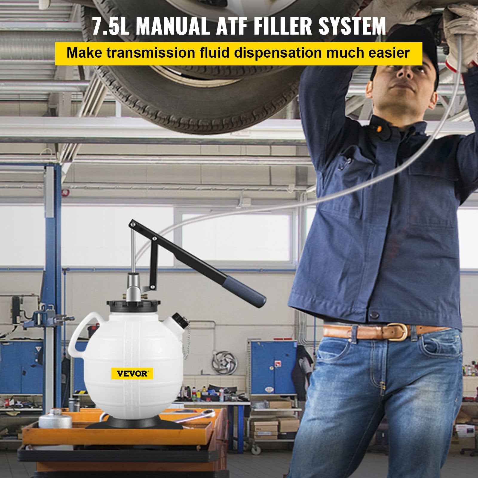 Pavarų dėžės alyvos keitimo siurblys VEVOR ATF, 7,5 l talpa