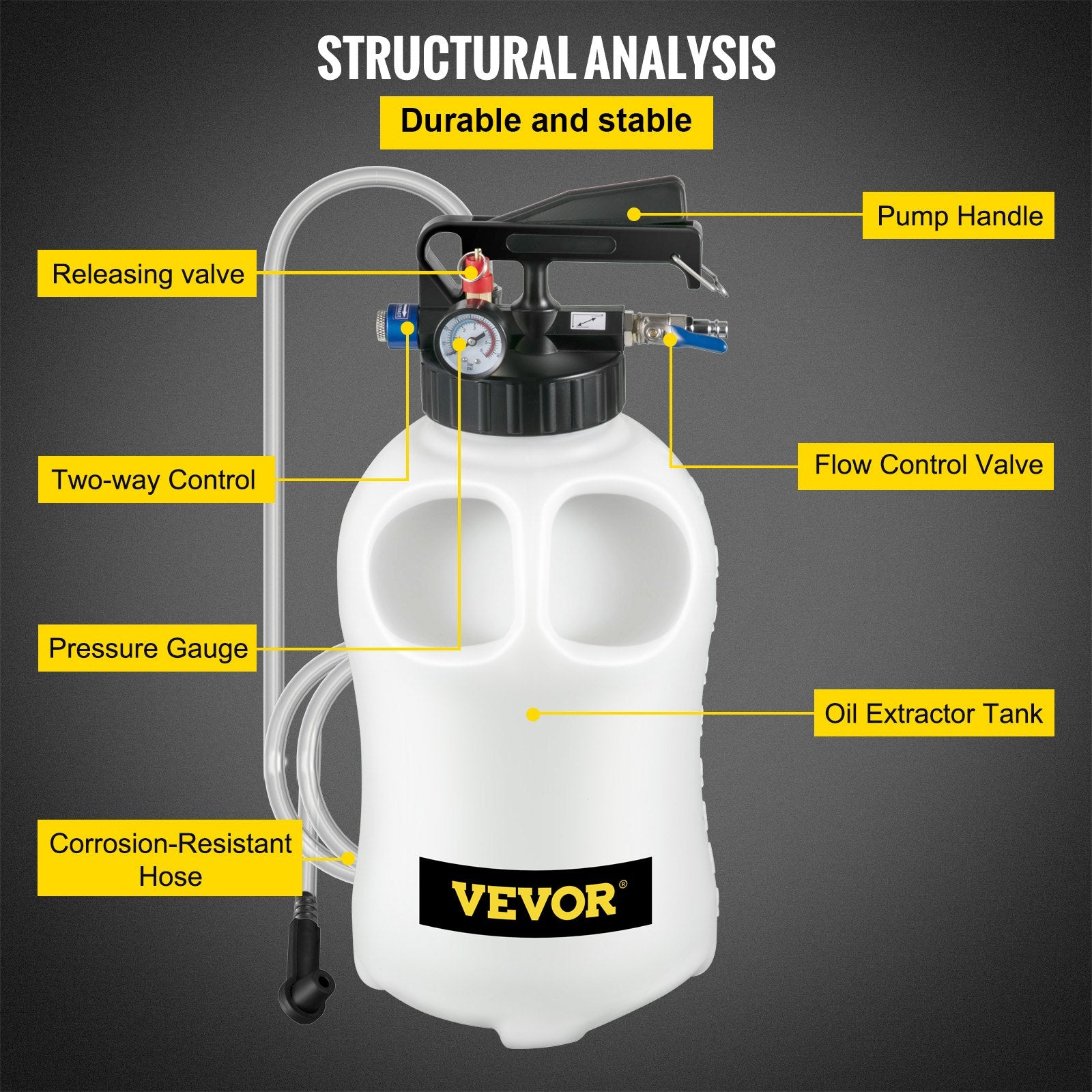 Transmisinės alyvos siurblys VEVOR 10L ATF, 14 adapterių komplektas