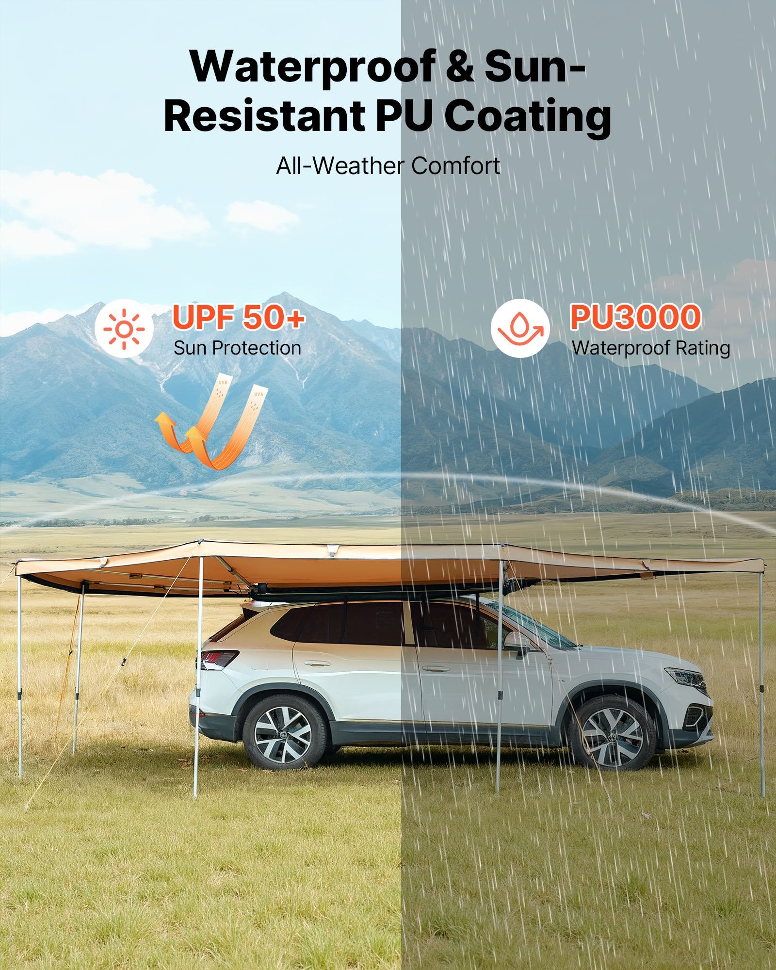 Automobilinė markizė VEVOR ATSA27020PLUS, 270 laipsnių, 12.4 m²