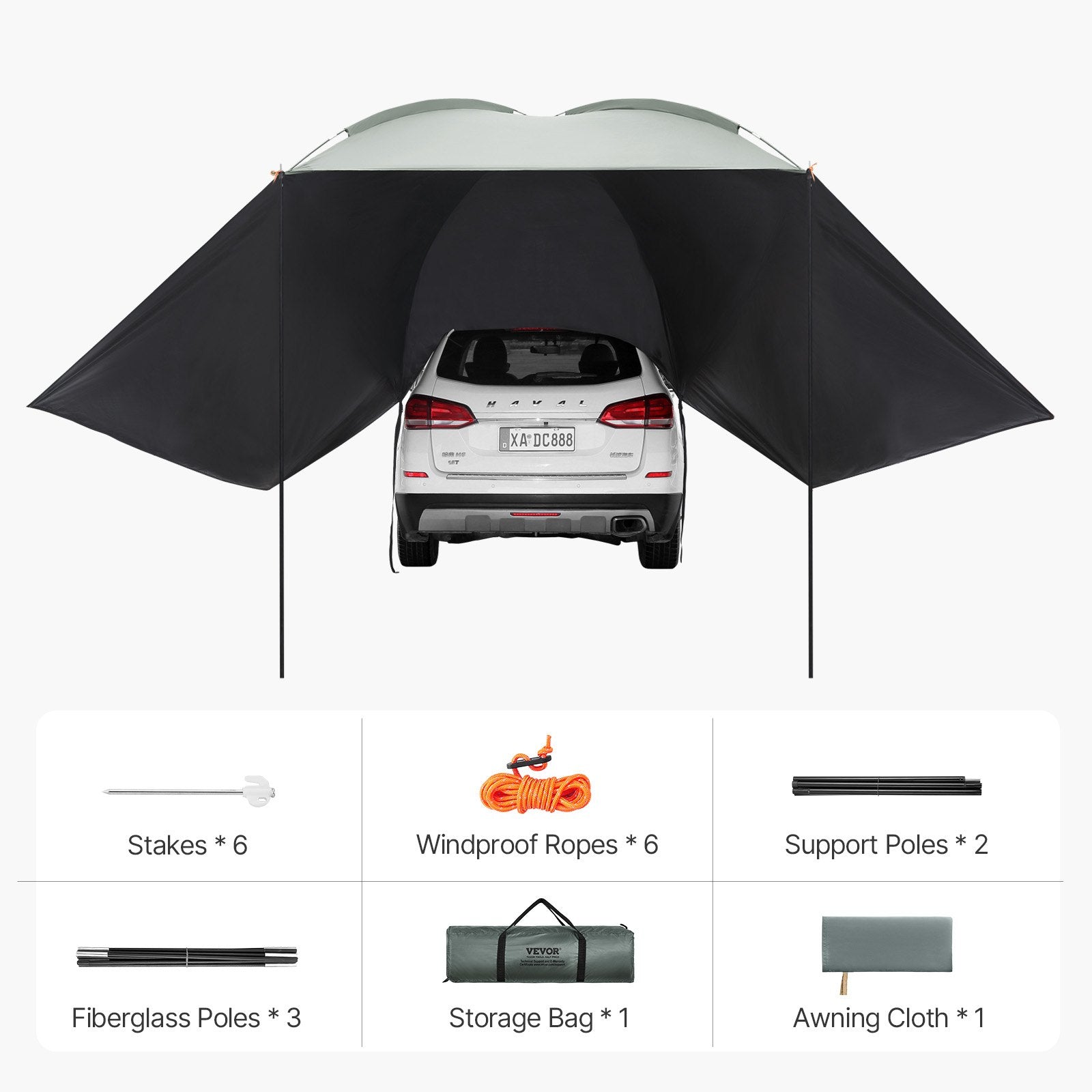 Automobilinė pavėsinė VEVOR ATWCA3223, 3 x 2,1 m
