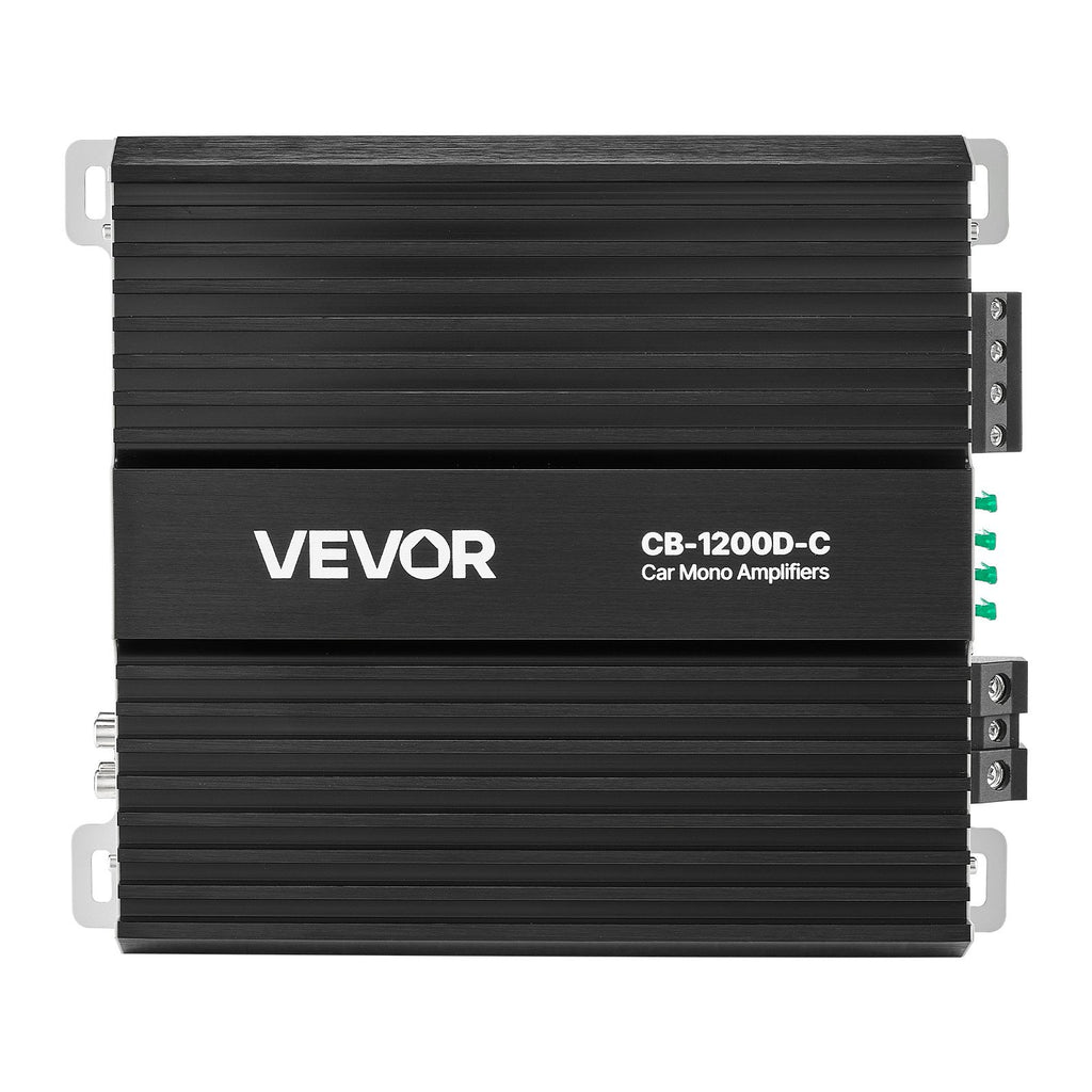 Vienkanalis automobilinis garso stiprintuvas VEVOR CB-1200D-C, 1200W RMS