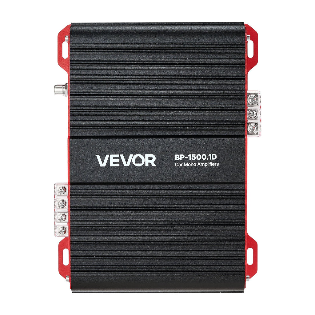 Automobilinis vieno kanalo stiprintuvas VEVOR BP-1500.1D, 1500W RMS