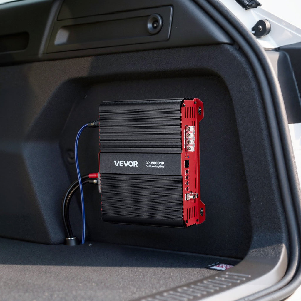 Automobilinis vieno kanalo stiprintuvas VEVOR BP-2000.1D, 2000W RMS