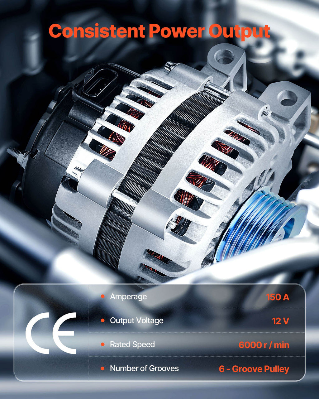 Automobilio generatorius VEVOR 10480285, Chevrolet Trailblazer 4.2L