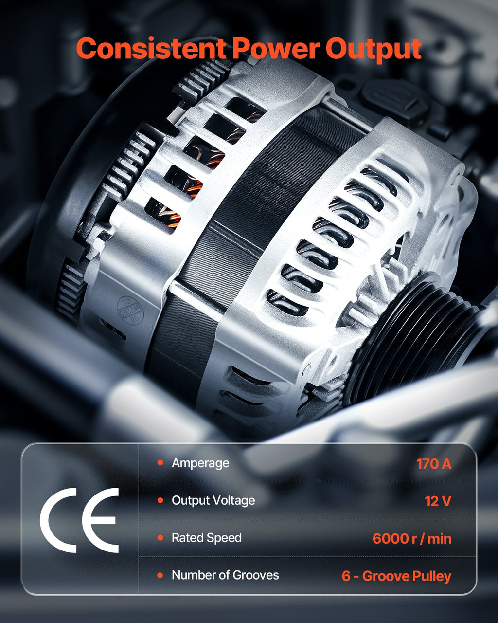 Automobilio generatorius VEVOR 11252, 12V