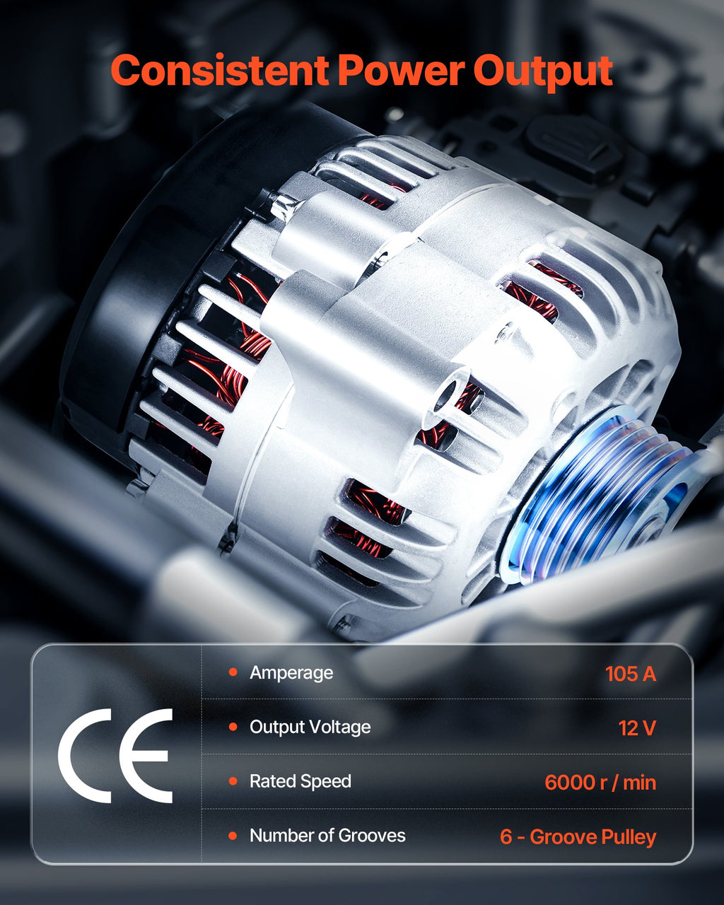 Automobilio generatorius VEVOR 8247N, 12V