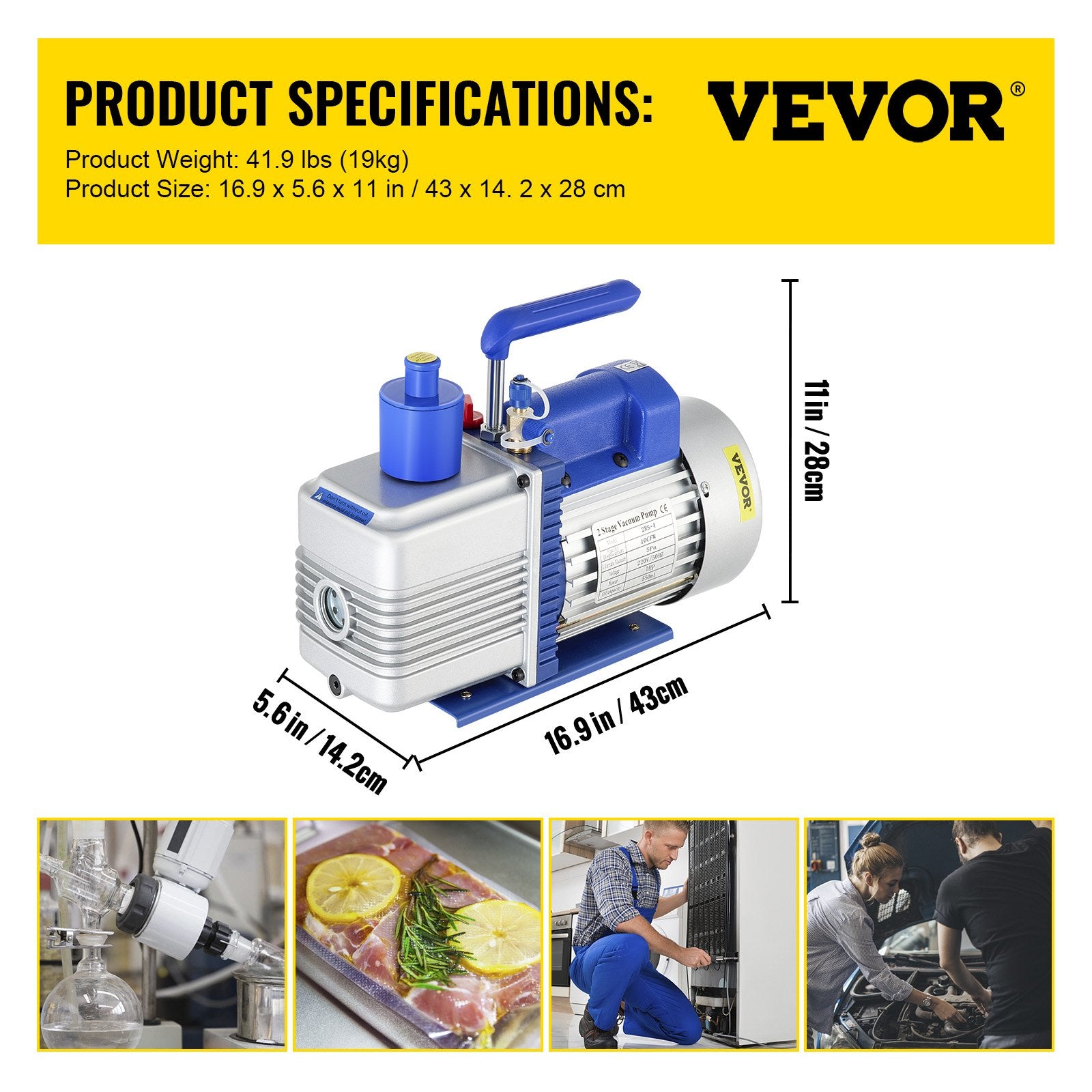 Vakuuminis siurblys VEVOR 2RS-4, 10 CFM