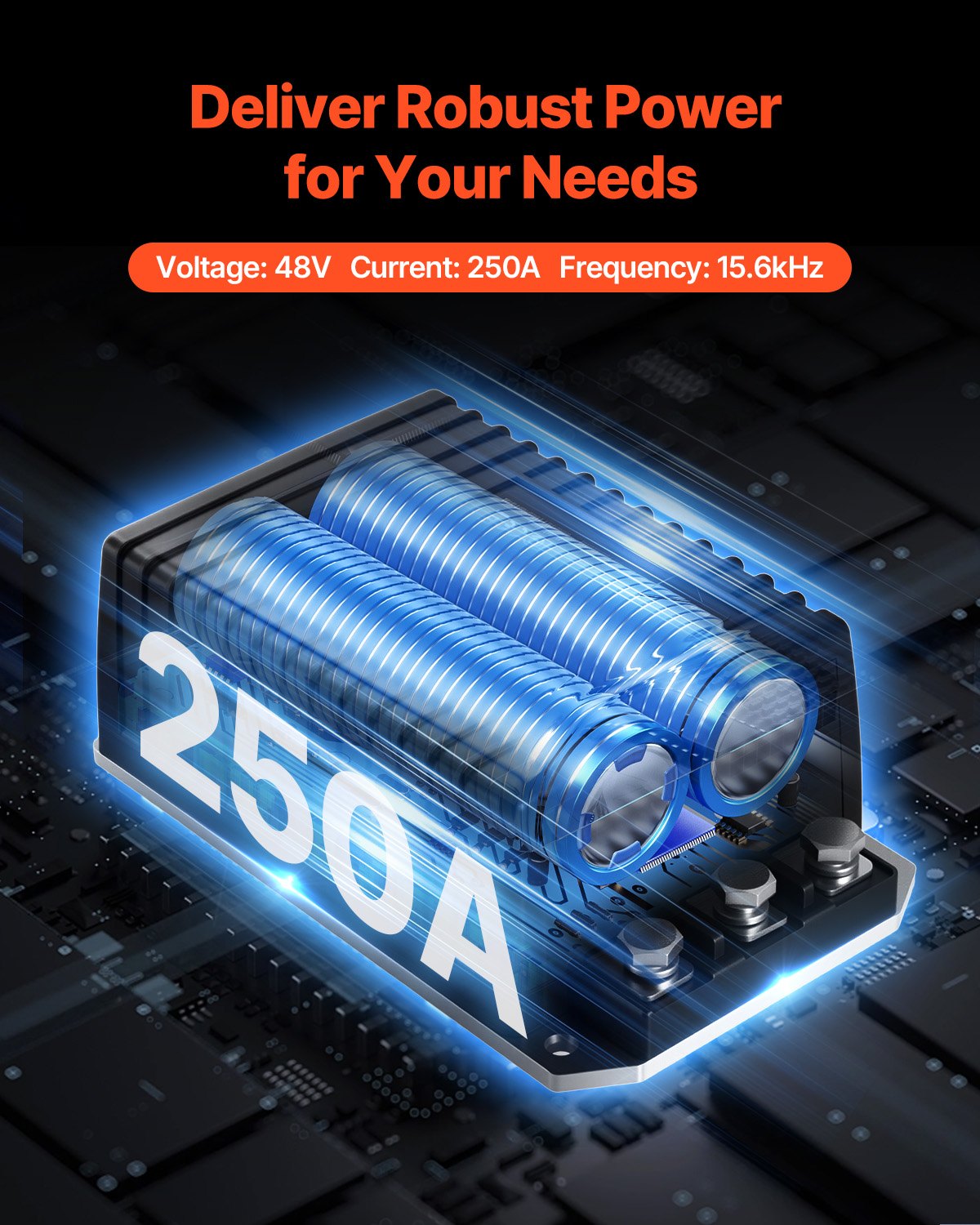 Golfo vežimėlio greičio reguliatorius VEVOR 1510A-5251, 48V 250A