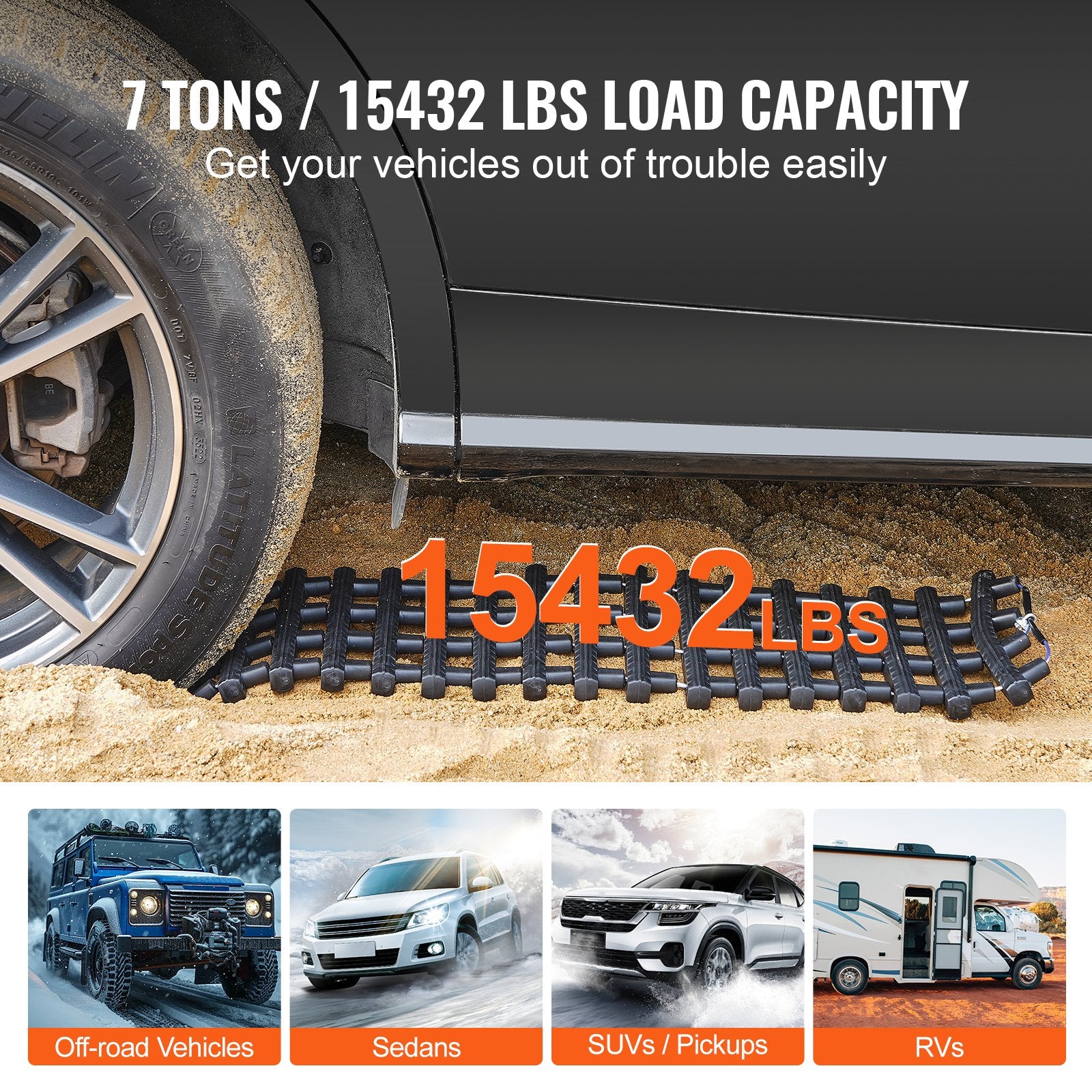 Automobilių pravažumo takeliai VEVOR TS501, 7 tonos