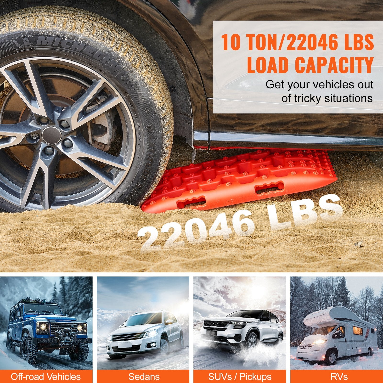 Automobilio pravažumo takeliai VEVOR TS503-70, 10 t apkrova