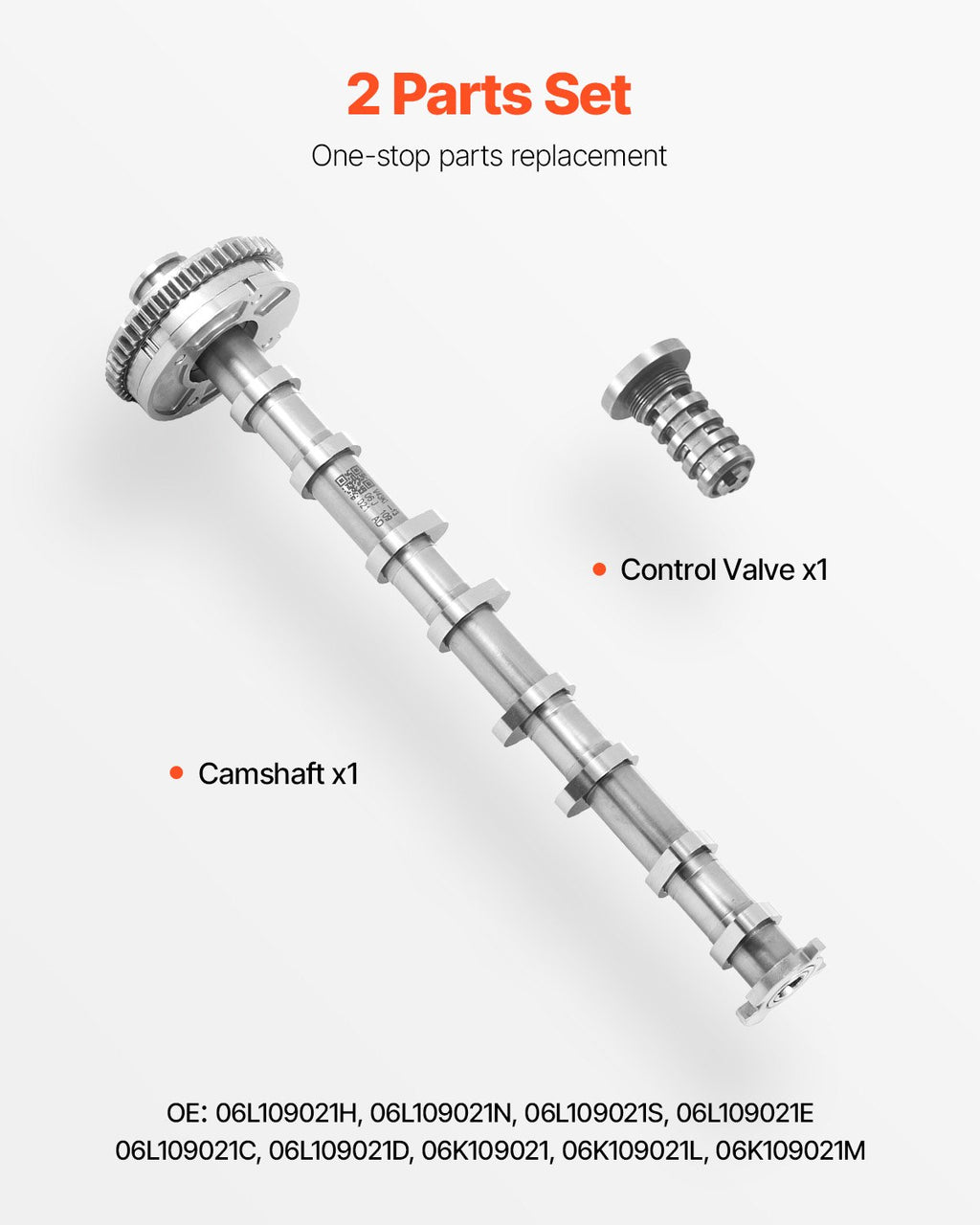 Paskirstymo veleno ir valdymo vožtuvo komplektas VEVOR 06L109021H, skirtas Audi ir VW 1.8T/2.0T EA888 varikliams