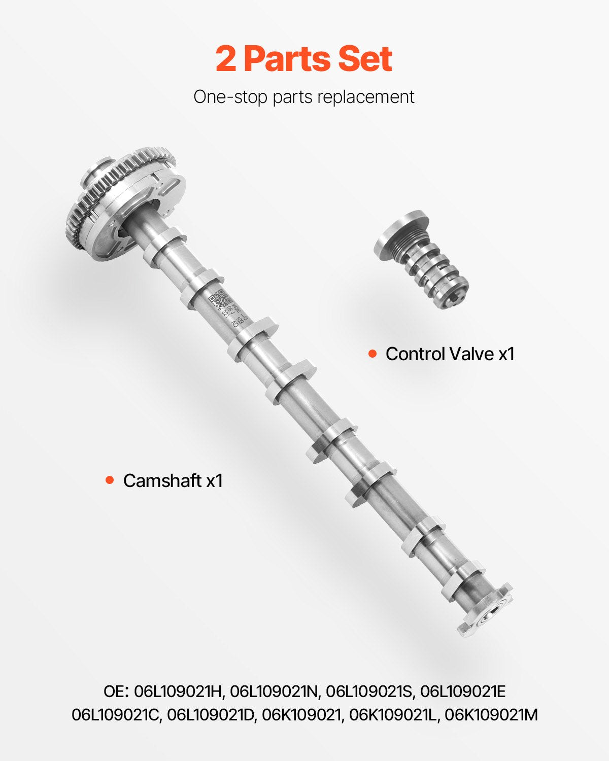 Paskirstymo veleno ir valdymo vožtuvo komplektas VEVOR 06L109021H, skirtas Audi ir VW 1.8T/2.0T EA888 varikliams