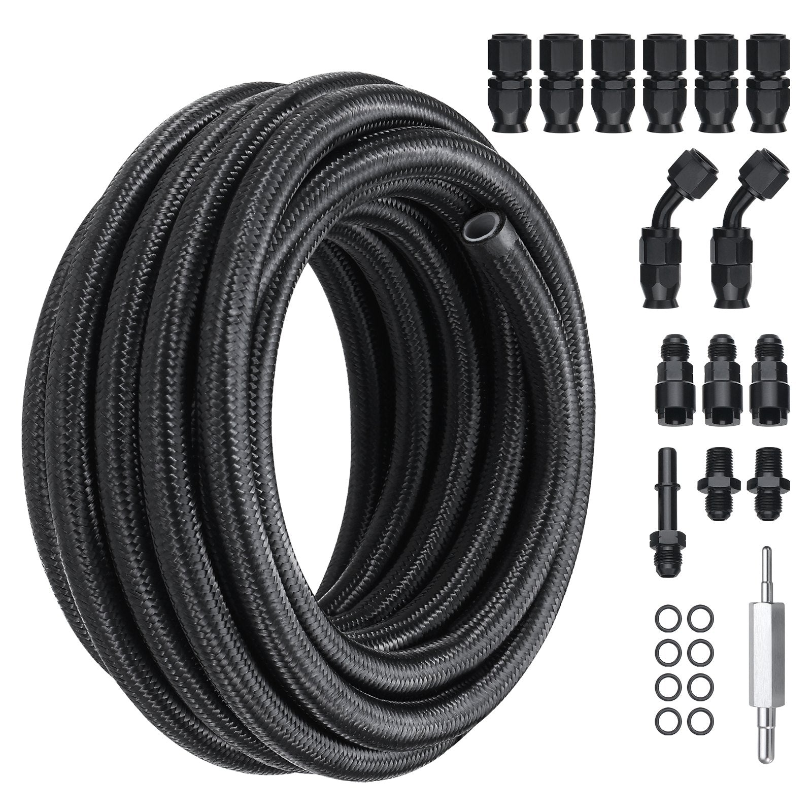 Kuro žarnų komplektas VEVOR PTFE-6AN-25ft, 7,62 m