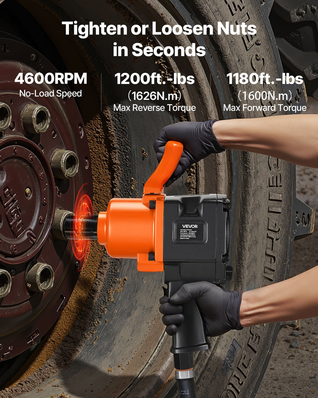Pneumatinis veržliasukis VEVOR WFI-11073, 1626 Nm