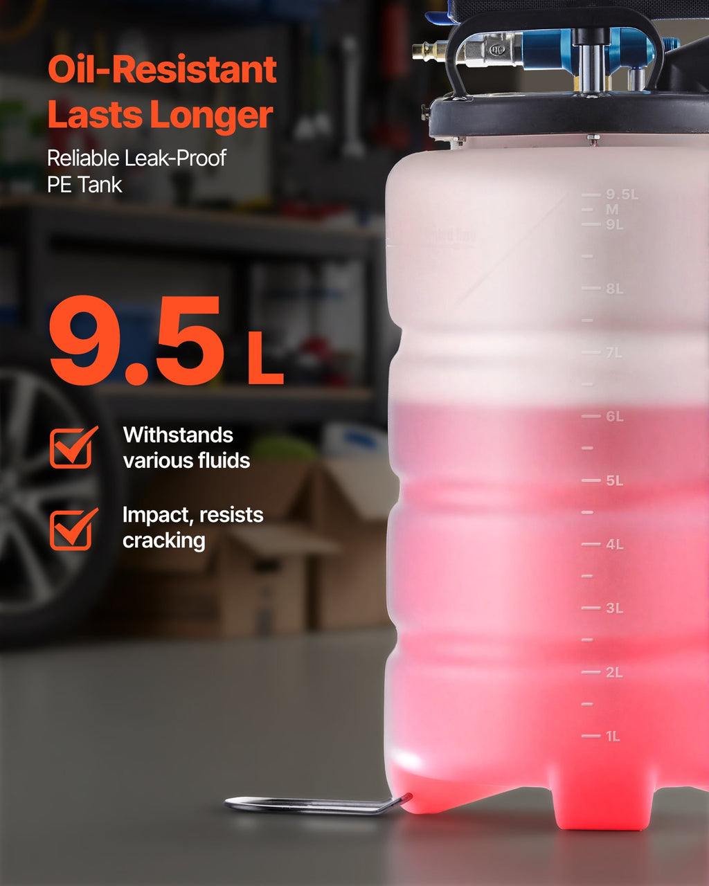 Skysčių išsiurbimo siurblys VEVOR YS-087C, 9,5 l talpa