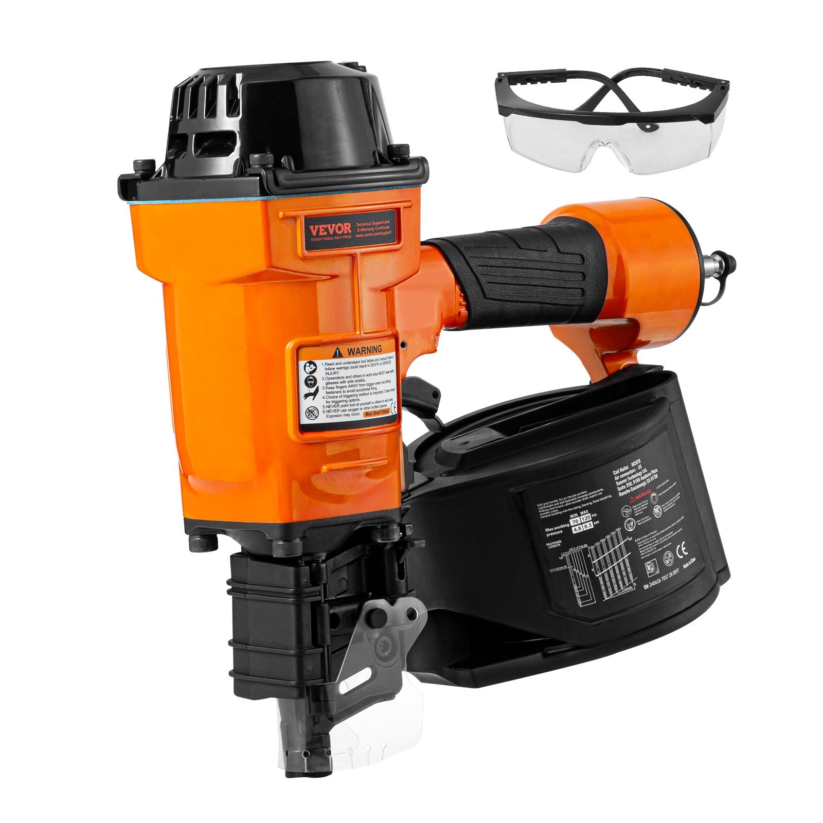 Pneumatinis vinių kalimo pistoletas VEVOR MCN70, 45–70 mm