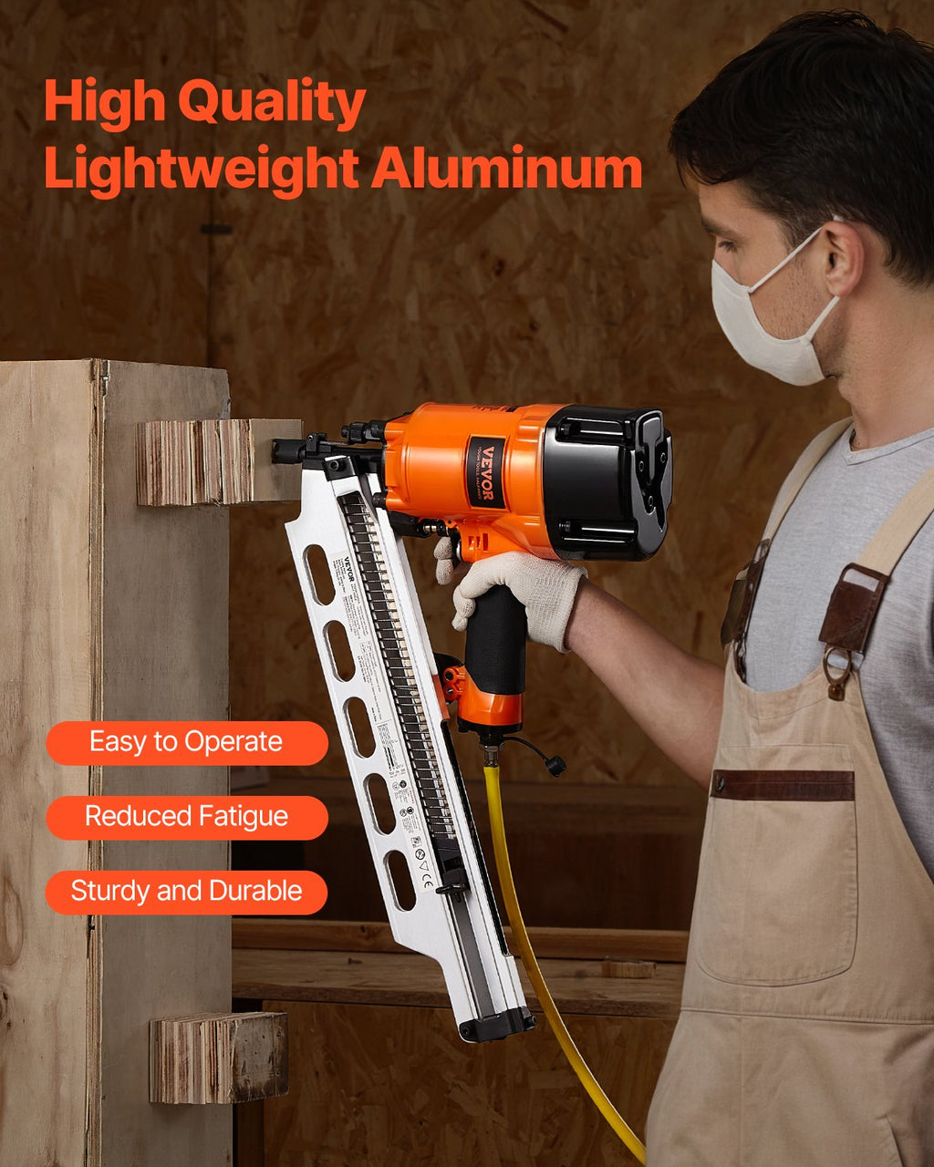 Pneumatinis vinių kalimo pistoletas VEVOR RHF9021NS, 50–90 mm