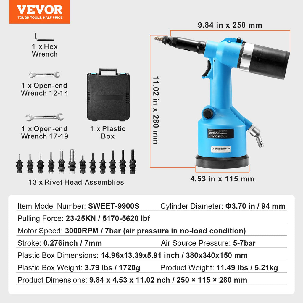 Pneumatinis kniediklis VEVOR SWEET-9900S, 20.2 kN traukimo jėga