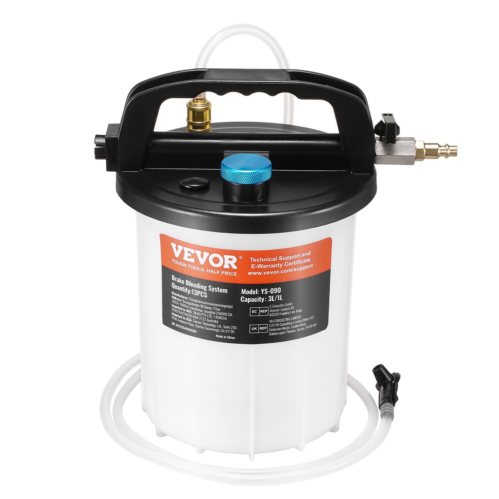 Stabdžių skysčio keitimo įrenginys VEVOR YS-090, 3 l talpa