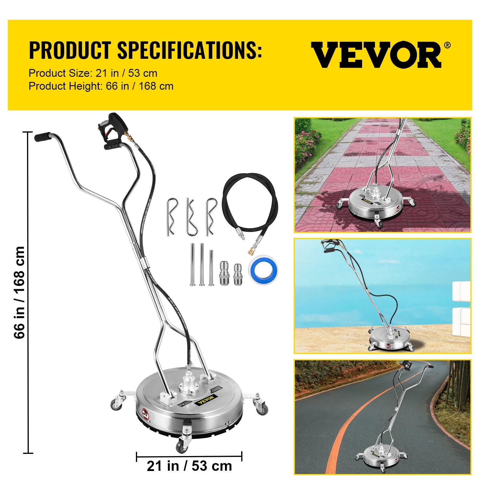 Paviršių valymo įrenginys VEVOR VV-SWC-21, 4000 PSI