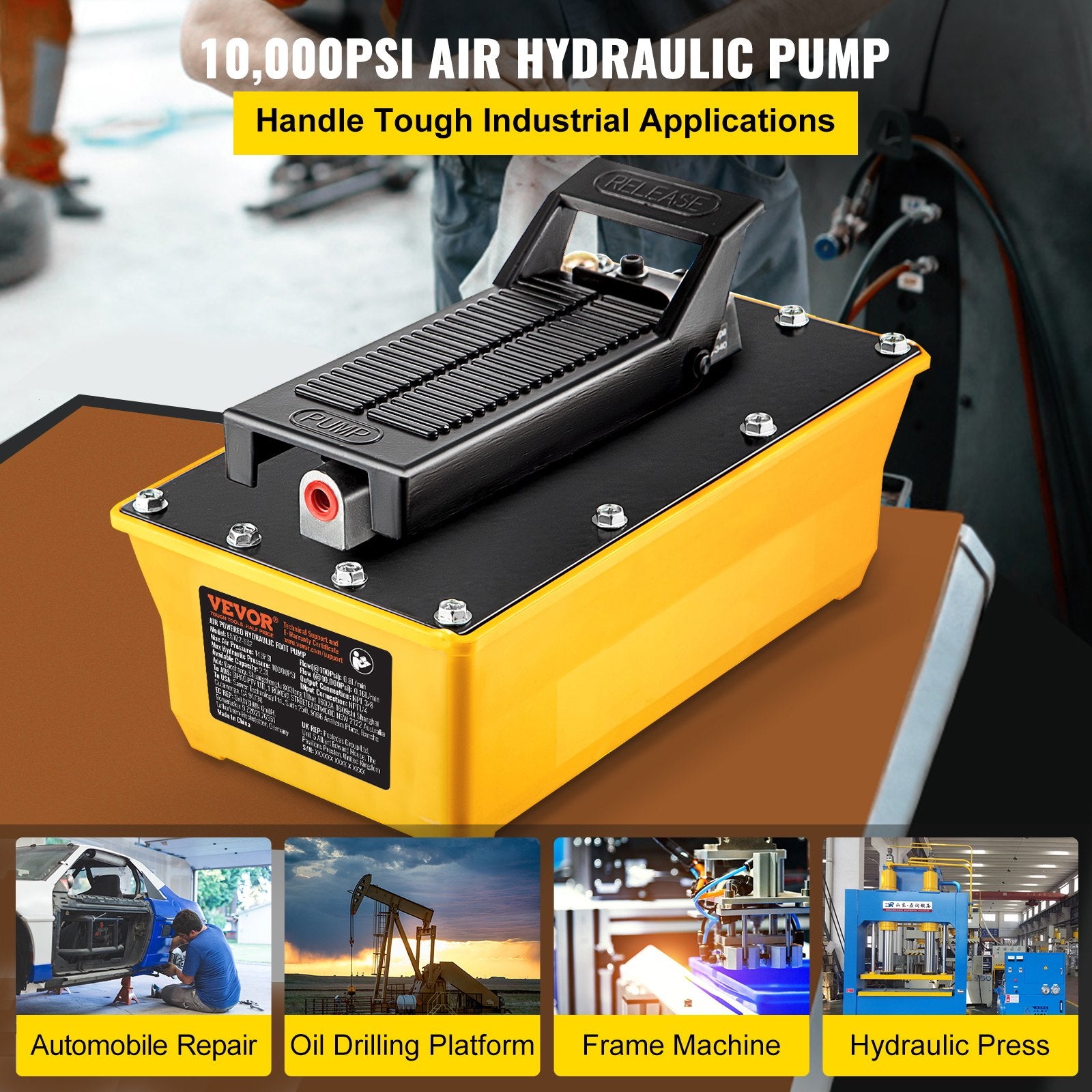 Pneumatinis hidraulinis siurblys VEVOR NAP001, 10 000 PSI