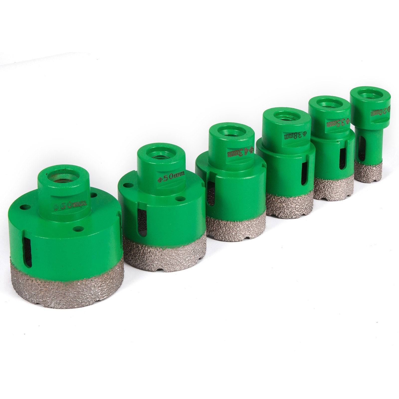 Deimantinių karūninių grąžtų rinkinys VEVOR M14, 6 vnt. (20-60 mm)