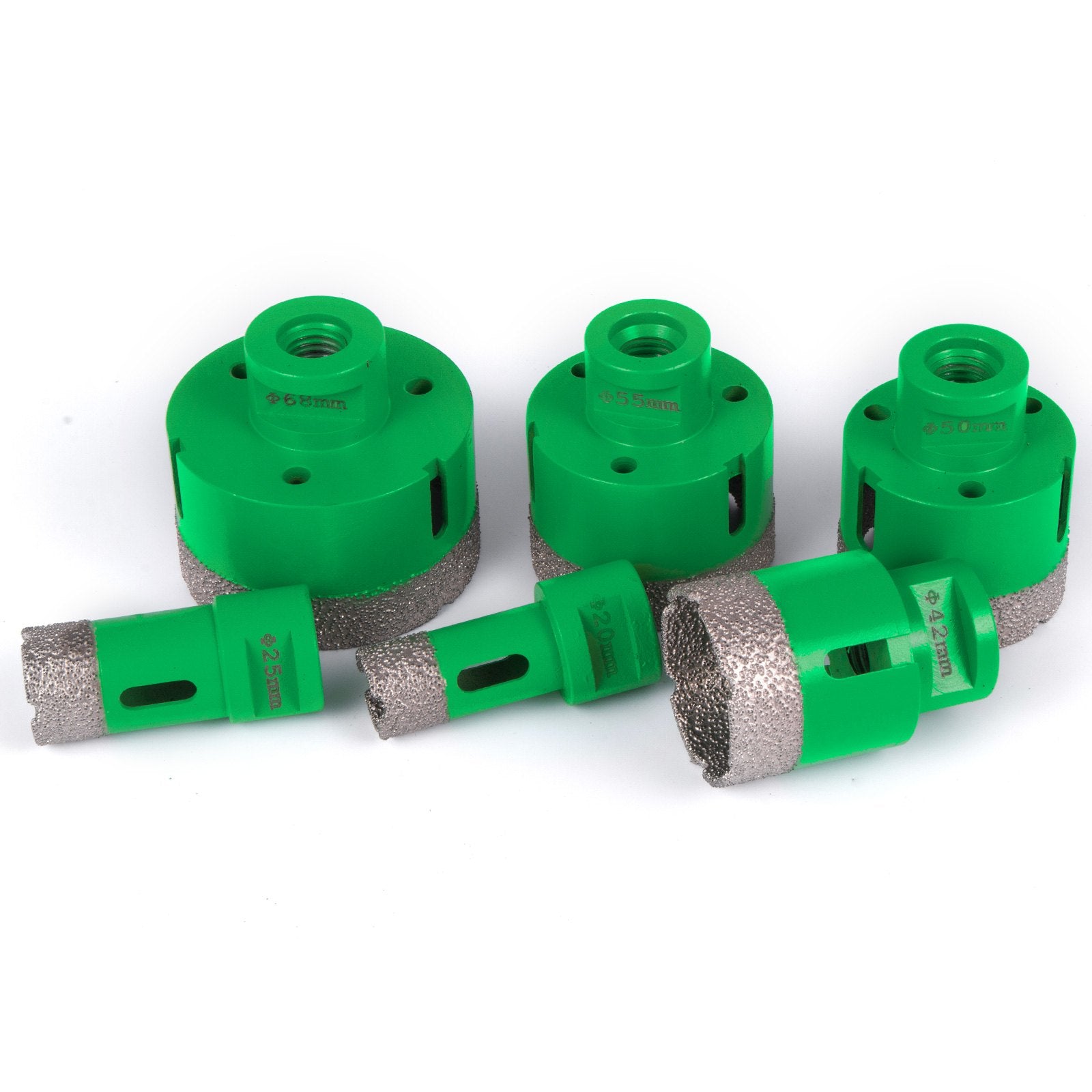 Deimantinių karūnėlių rinkinys VEVOR, 6 vnt., 20-68 mm, M14