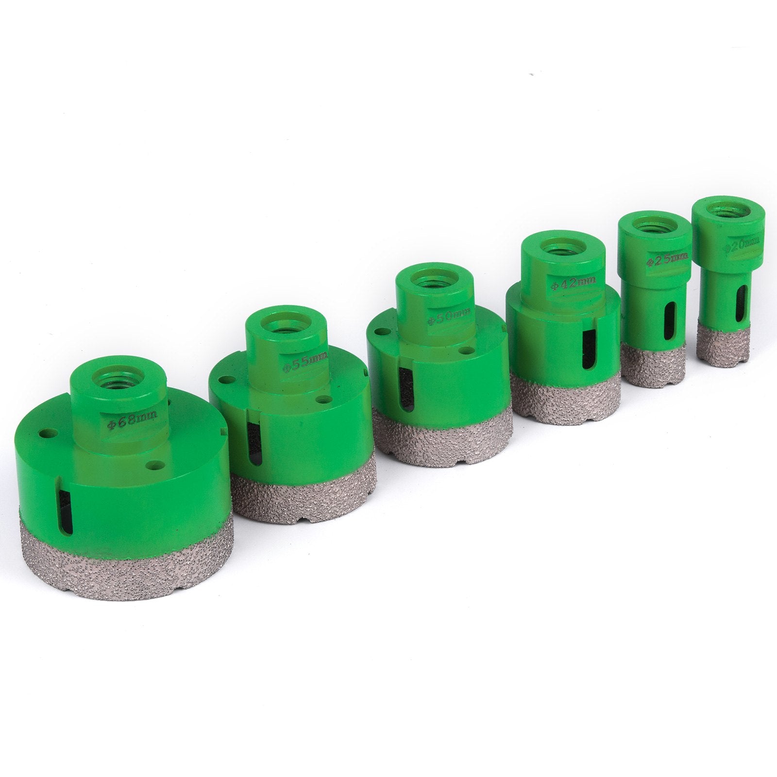 Deimantinių karūnėlių rinkinys VEVOR, 6 vnt., 20-68 mm, M14