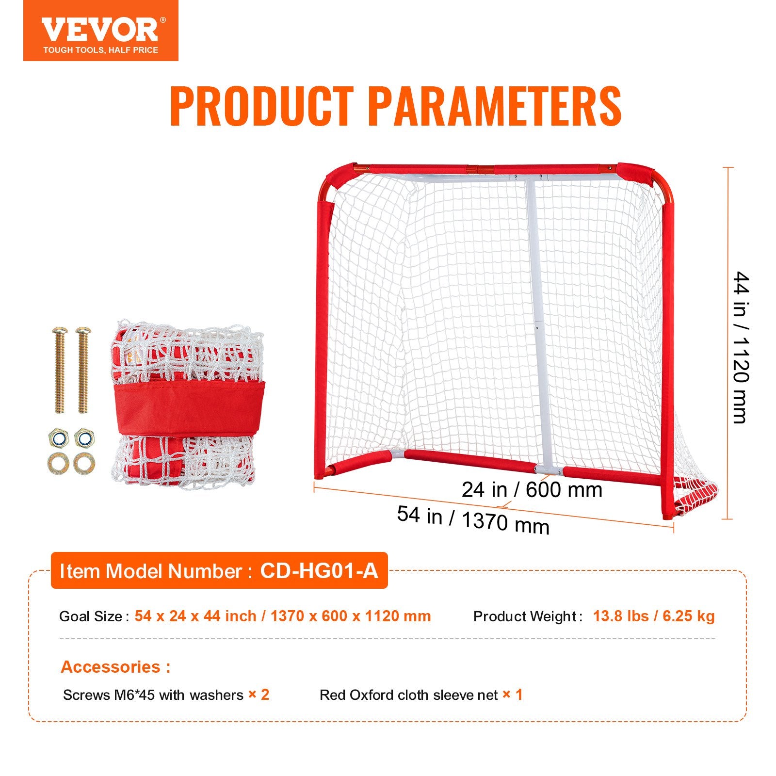 Gatvės ritulio vartai VEVOR CD-HG01-A, 137 x 112 cm