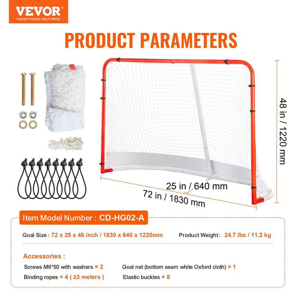 Gatvės ritulio vartai VEVOR CD-HG02-A, 183 x 122 cm