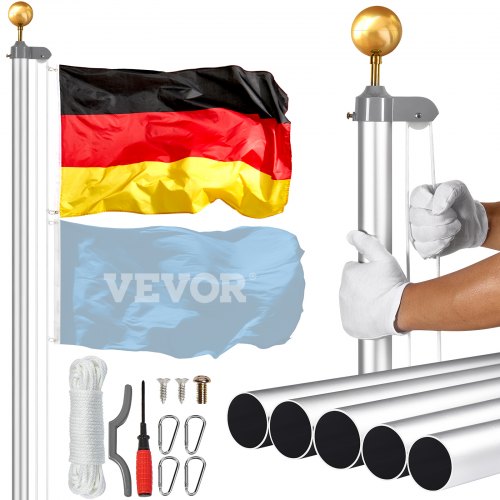 Vėliavos stiebo komplektas VEVOR UP-QGTJ25, 7,6 m