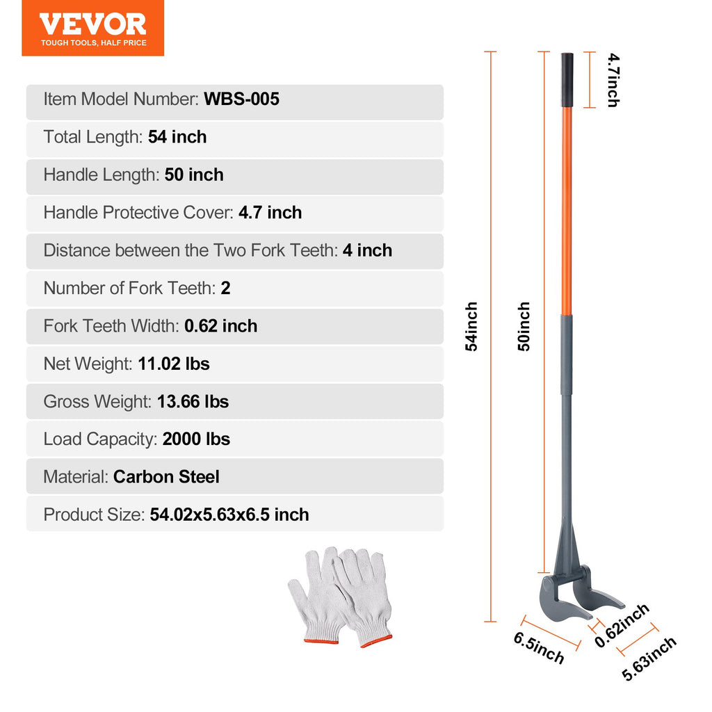 Padėklų ardymo įrankis VEVOR WBS-005, 127 cm rankena